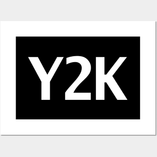 Y2K Minimal Typography White Text Posters and Art